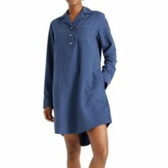 LEVI’S Polka Dot Dark Chambray Pajama Sleep Shirt S - Picture 1 of 8